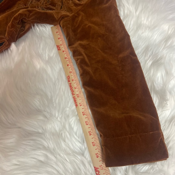 Chico's Sz 2 Rich Rust Velvet Sequined Embroidered Women’s Blazer - Picture 11 of 12